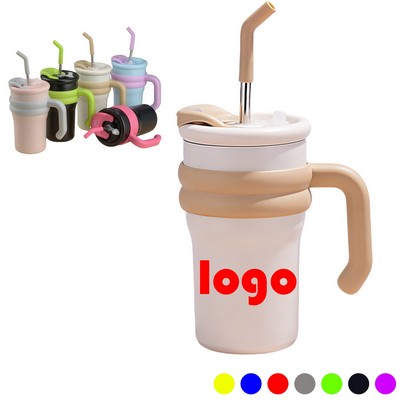 17 OZ Stainless Steel Thermos With Straw Handle