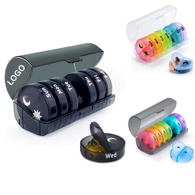 Rainbow 7-Day AM/PM Travel Pill Organizer, BPA-Free