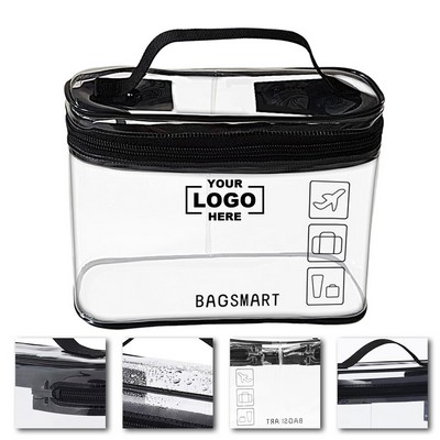 Makeup Cosmetic Bag Organizer, Quart Size Travel Bag for Toiletries, Carry-on Travel Essentials