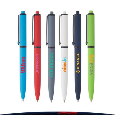 Classic Rubber-Coated Plastic Ballpoint Pens