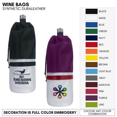 Leather Wine/ Spirits Holder With Your Logo Embroidered