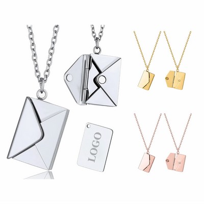 Personalized Envelope Locket Necklace