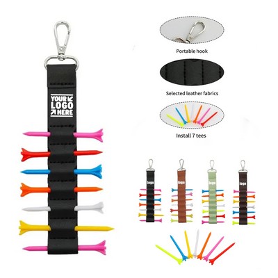 Premium Pu Leather Golf Accessory Case With 7 Tees