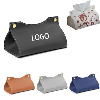 Full Color PU Leather Tissue Box