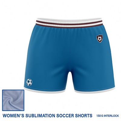 Women's Soccer Shorts Sublimation - 150G Interlock
