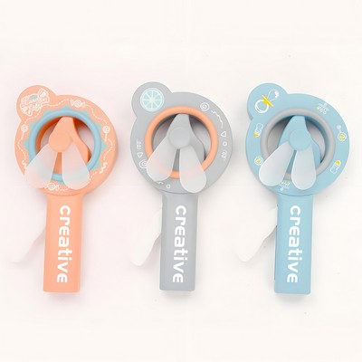 Cartoon Protable Hand Pressed Handheld Fan