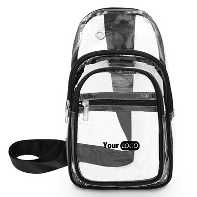 Clear Sling Backpack with Zippered Compartments