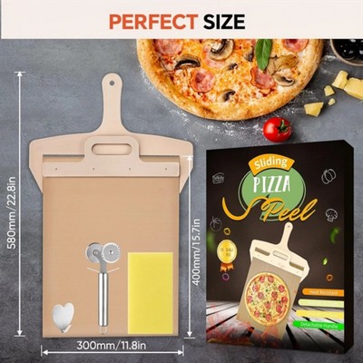 Non Stick Sliding Pizza Peel Paddle with Handle Detachable