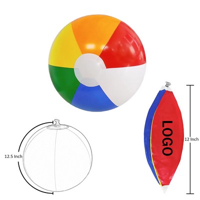 12 Inch Inflatable Rainbow Beach Balls