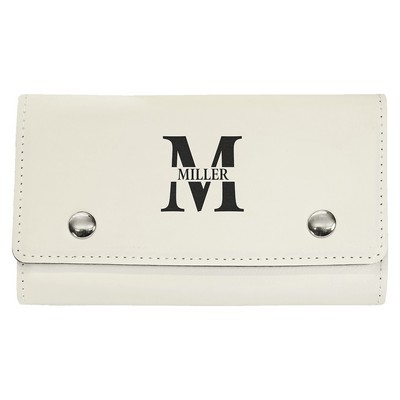 White Leatherette Card & Dice Set