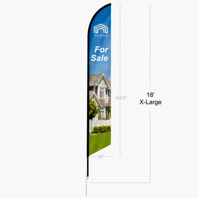 18ft Feather Angle Flag Single Sided
