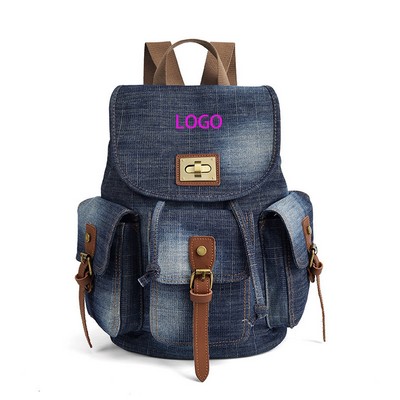Waterproof Abrasion-Resistant Fashion School Denim Bag