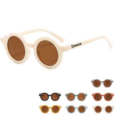 Kids Round Frame Fashion Sunglasses