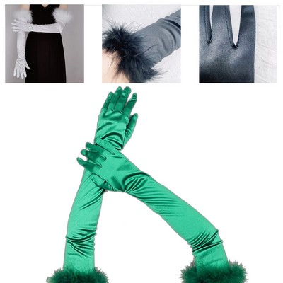 Christmas Gloves for Women Elegant Festive Party Wedding Opera Costume Accessories