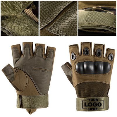 Mens Outdoor Workout Training Fingerless Gloves with Knuckle Protection Palm Support