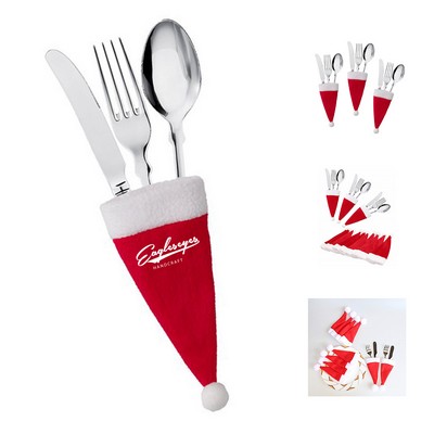 Christmas Santa Hat Silverware Holder