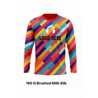 Brushed Milk Silk Long Sleeve T-Shirt Sublimation Unisex Economy