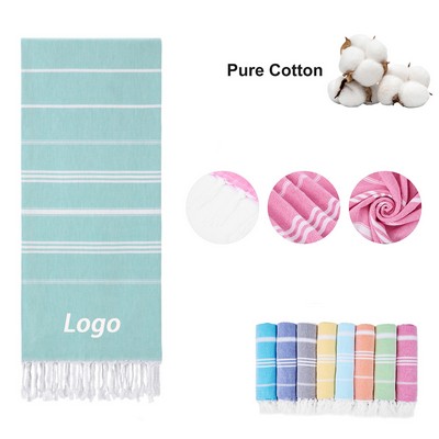 Hand-Embroidered Turkish Cotton Beach Towel