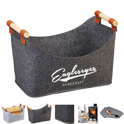 Felt Storage Basket with Handle