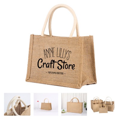 Large Jute Tote Bag