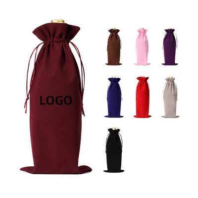 Velvet Drawstring Wine Bag