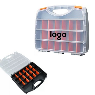 Multi Grid Clear Plastic Hardware Storage Box