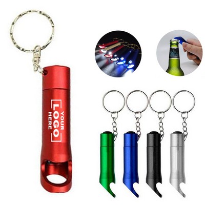 LED Flashlight Keychain with Bottle Opener