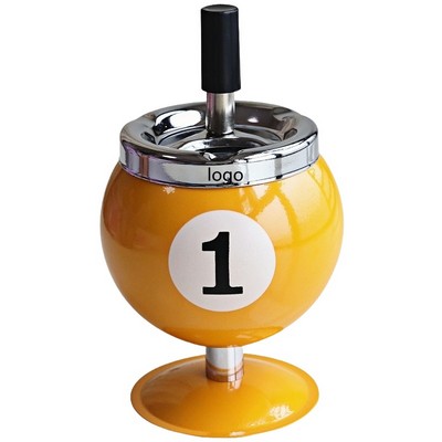 Creative Billiard Ball Metal Ashtray – Covered Desktop Decor for Office or Home