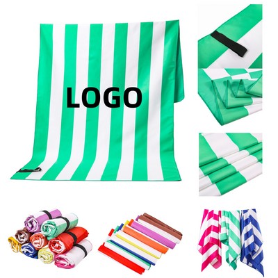 Striped Quick-Drying Absorbent Shawl Beach Towel