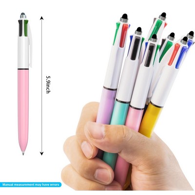 4 color pens Ballpoint Pens with Stylus tip