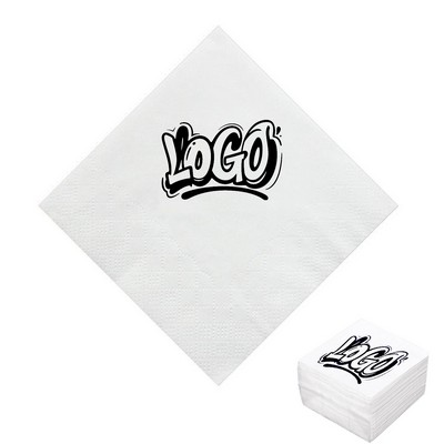 Custom White Beverage Napkin