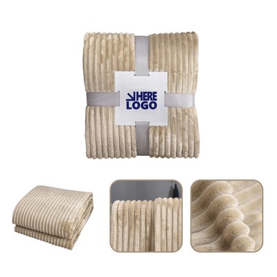 Thickened Striped Flannel Blanket