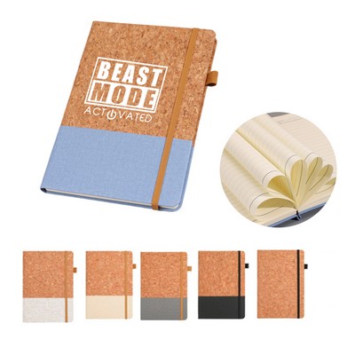 A5 Creative Pu Leather Cork And Line Journal