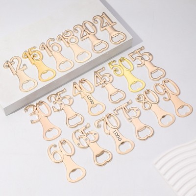 Numbered Zinc Alloy Bottle Opener Wedding Birthday Party