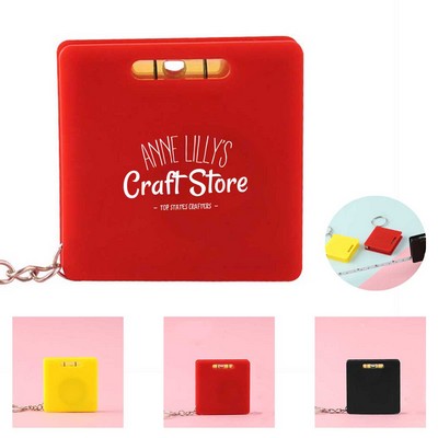 Square Tape Measure w/ Level and Keychain