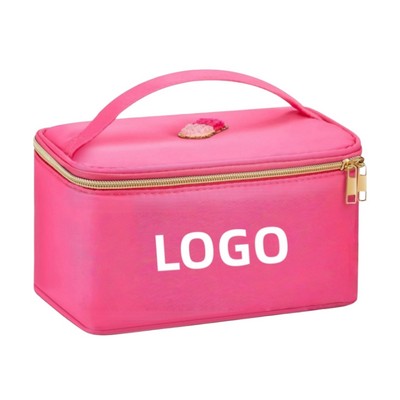 Large Capacity Waterproof Travel Toiletry Bag with Embroidered Letter Design
