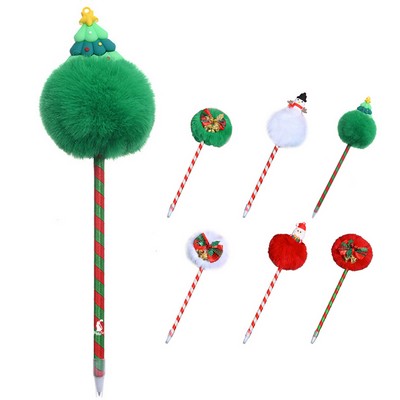 Christmas Cute Pompom Ballpoint Pen