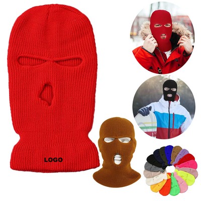 Promotional Winter Gear 3 Hole Balaclava Cycling Ski Mask Knitted Hat