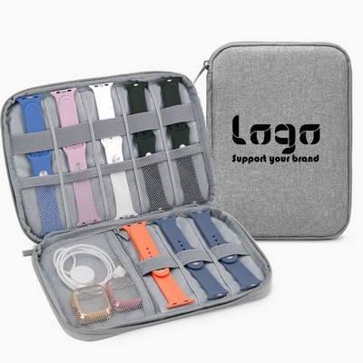 Heathered Fabric Travel Tech Organizer