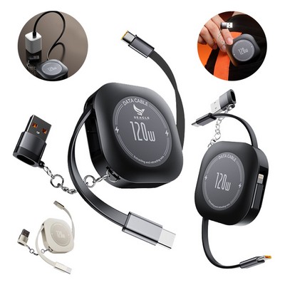 Multifunctional 60W Retractable Fast Charging Cable