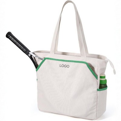 Canvas Tennis Tote Bag Portable Racket Sports Handbag Multi Purpose Carry Bag Tennis Badminton