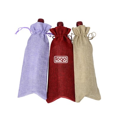 Drawstring Wine Bottle Bag