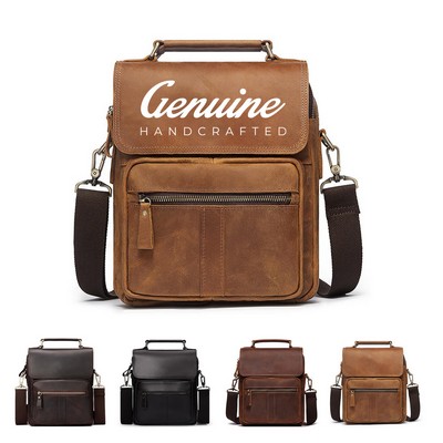 Men's Genuine Leather Crossbody Messenger Bag