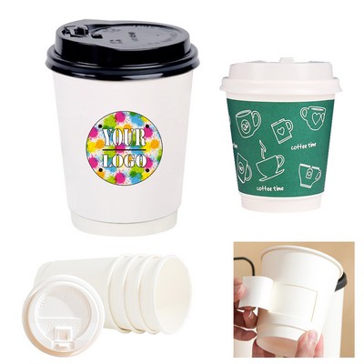 14 Oz. Double-walled Paper Cups With Lids