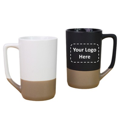 16oz Ceramic Two Colors Patchwork Coffee Mug