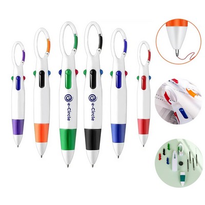 Retractable Shuttle Pens With Carabiner Clip