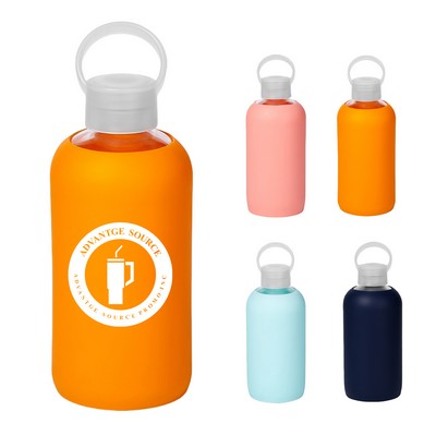 17 Oz. Glass Water Bottle With Silicone Sleeve