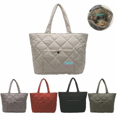 Luxe Quilted Puffer Tote Bag