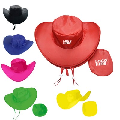 Foldable Cowboy Hat with Storage Pouch