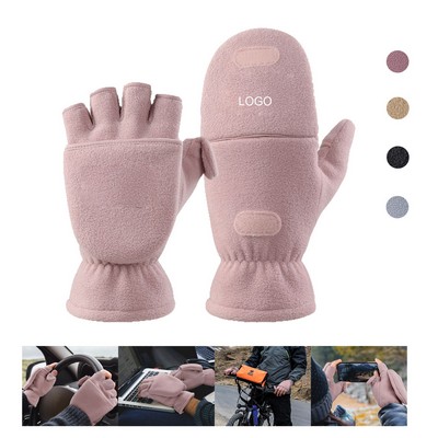 Fleece Convertible Fingerless Gloves